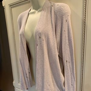 Express Distressed Beige open sweater cardigan XS